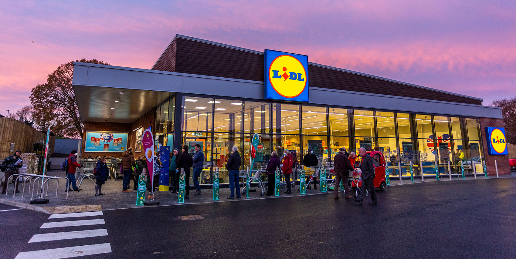 Lidl store at dusk